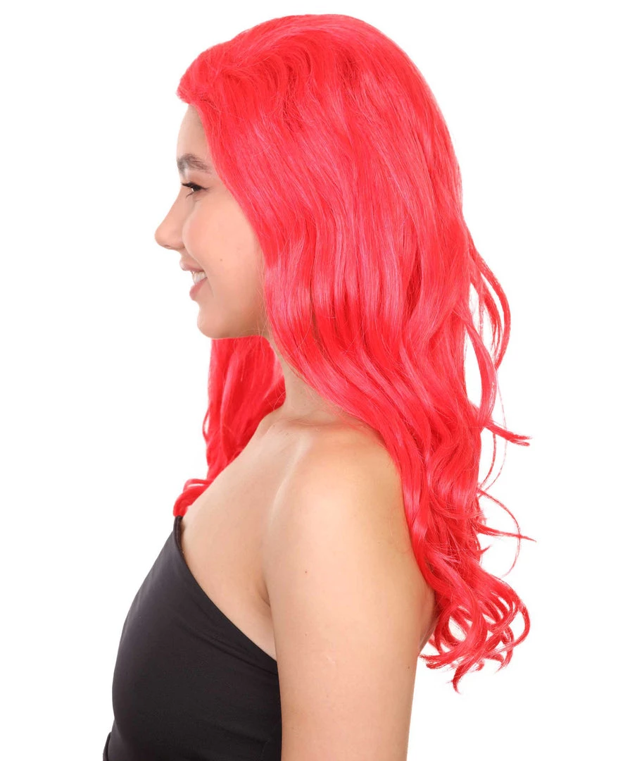 Adult Women's 21" Inch Long Length Halloween Sexy American Pop Star Costume Wig, Synthetic Soft Fiber Red Wine Cabernet Hair, Perfect For Parties And Festivals | HPO 3 Adult Women's 21" Inch Long Length Halloween Sexy American Pop Star Costume Wig, Synthetic Soft Fiber Red Wine Cabernet Hair, Perfect For Parties And Festivals | HPO