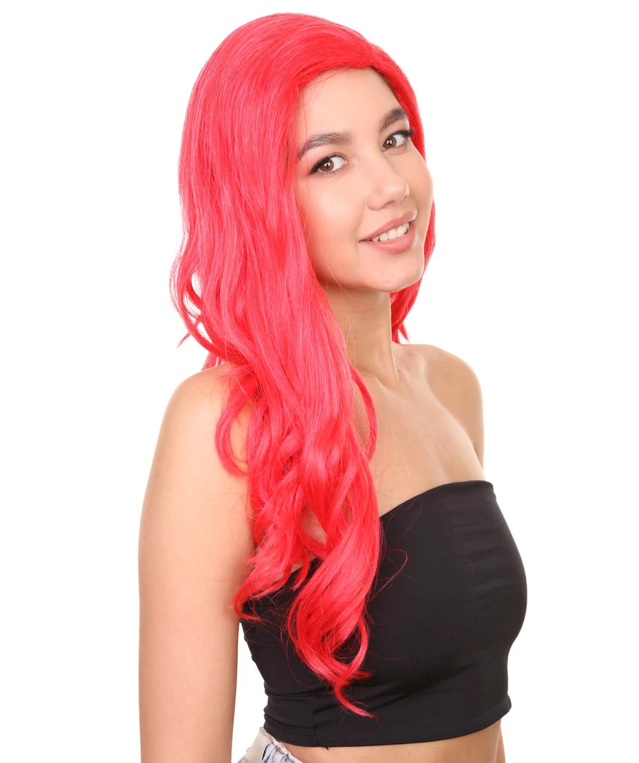 Adult Women's 21" Inch Long Length Halloween Sexy American Pop Star Costume Wig, Synthetic Soft Fiber Red Wine Cabernet Hair, Perfect For Parties And Festivals | HPO 6 Adult Women's 21" Inch Long Length Halloween Sexy American Pop Star Costume Wig, Synthetic Soft Fiber Red Wine Cabernet Hair, Perfect For Parties And Festivals | HPO