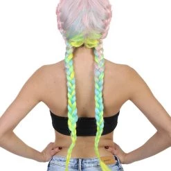 HPO Celebrity Inspired Womens Boxer Braid Wig | Cotton Candy Rainbow Celebrity Wig | Premium Breathable Capless Cap 12 HPO Celebrity Inspired Womens Boxer Braid Wig | Cotton Candy Rainbow Celebrity Wig | Premium Breathable Capless Cap
