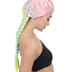 HPO Celebrity Inspired Womens Boxer Braid Wig | Cotton Candy Rainbow Celebrity Wig | Premium Breathable Capless Cap 13 HPO Celebrity Inspired Womens Boxer Braid Wig | Cotton Candy Rainbow Celebrity Wig | Premium Breathable Capless Cap