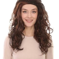 HPO Superstar Dark Brown Long Wavy Womens Wig | All Back Natural Looking Wig | Premium Breathable Capless Cap Women's