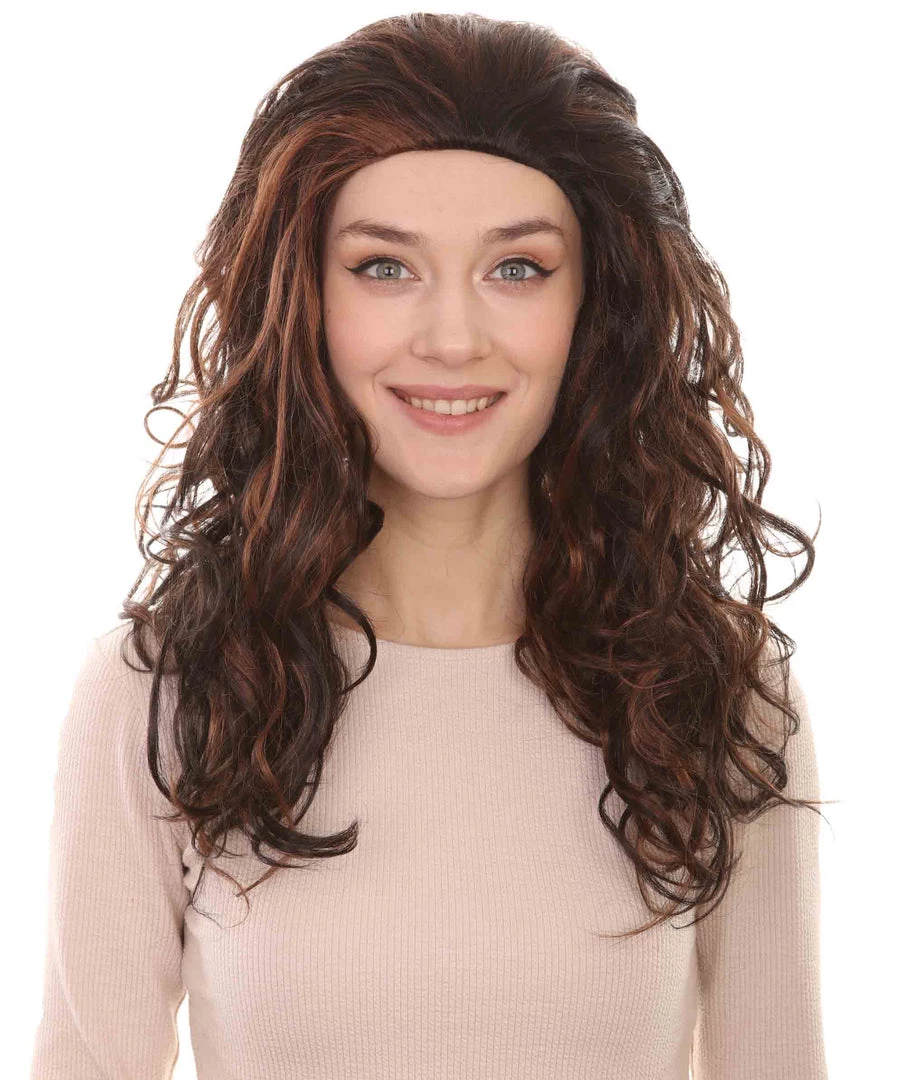 HPO Superstar Dark Brown Long Wavy Womens Wig | All Back Natural Looking Wig | Premium Breathable Capless Cap Women's 1 HPO Superstar Dark Brown Long Wavy Womens Wig | All Back Natural Looking Wig | Premium Breathable Capless Cap Women's