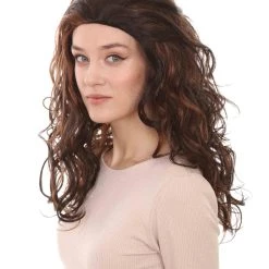 HPO Superstar Dark Brown Long Wavy Womens Wig | All Back Natural Looking Wig | Premium Breathable Capless Cap Women's