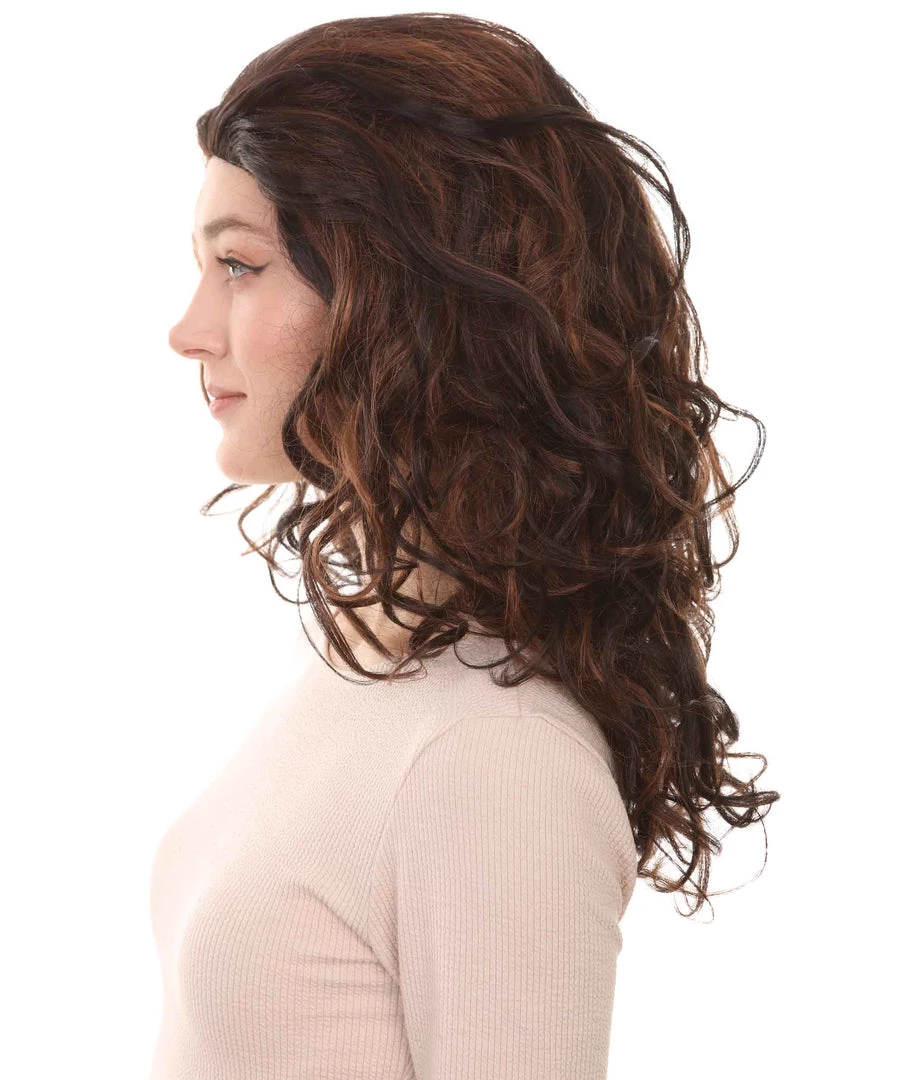 HPO Superstar Dark Brown Long Wavy Womens Wig | All Back Natural Looking Wig | Premium Breathable Capless Cap Women's 3 HPO Superstar Dark Brown Long Wavy Womens Wig | All Back Natural Looking Wig | Premium Breathable Capless Cap Women's