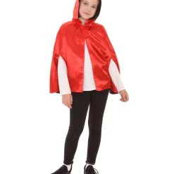 HPO Child's Reversible Hooded Short Cape Costume | Multiple Color Option Halloween Costume