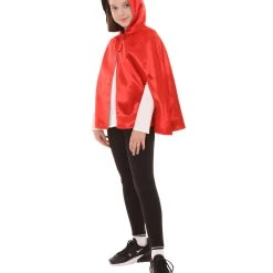 HPO Child's Reversible Hooded Short Cape Costume | Multiple Color Option Halloween Costume