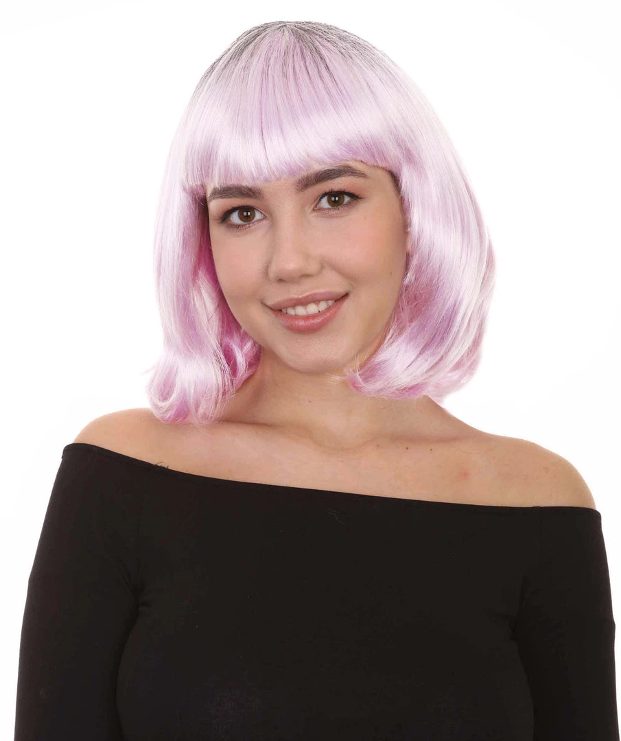 HPO Fashion Curly Womens Wig | Fancy White Medium Wavy Cosplay Halloween Wig | Premium Breathable Capless Cap Women's 1 HPO Fashion Curly Womens Wig | Fancy White Medium Wavy Cosplay Halloween Wig | Premium Breathable Capless Cap Women's