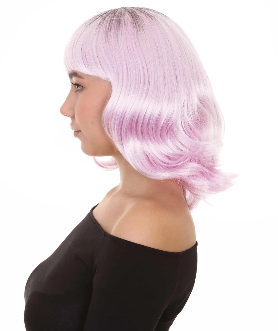 HPO Fashion Curly Womens Wig | Fancy White Medium Wavy Cosplay Halloween Wig | Premium Breathable Capless Cap Women's 3 HPO Fashion Curly Womens Wig | Fancy White Medium Wavy Cosplay Halloween Wig | Premium Breathable Capless Cap Women's