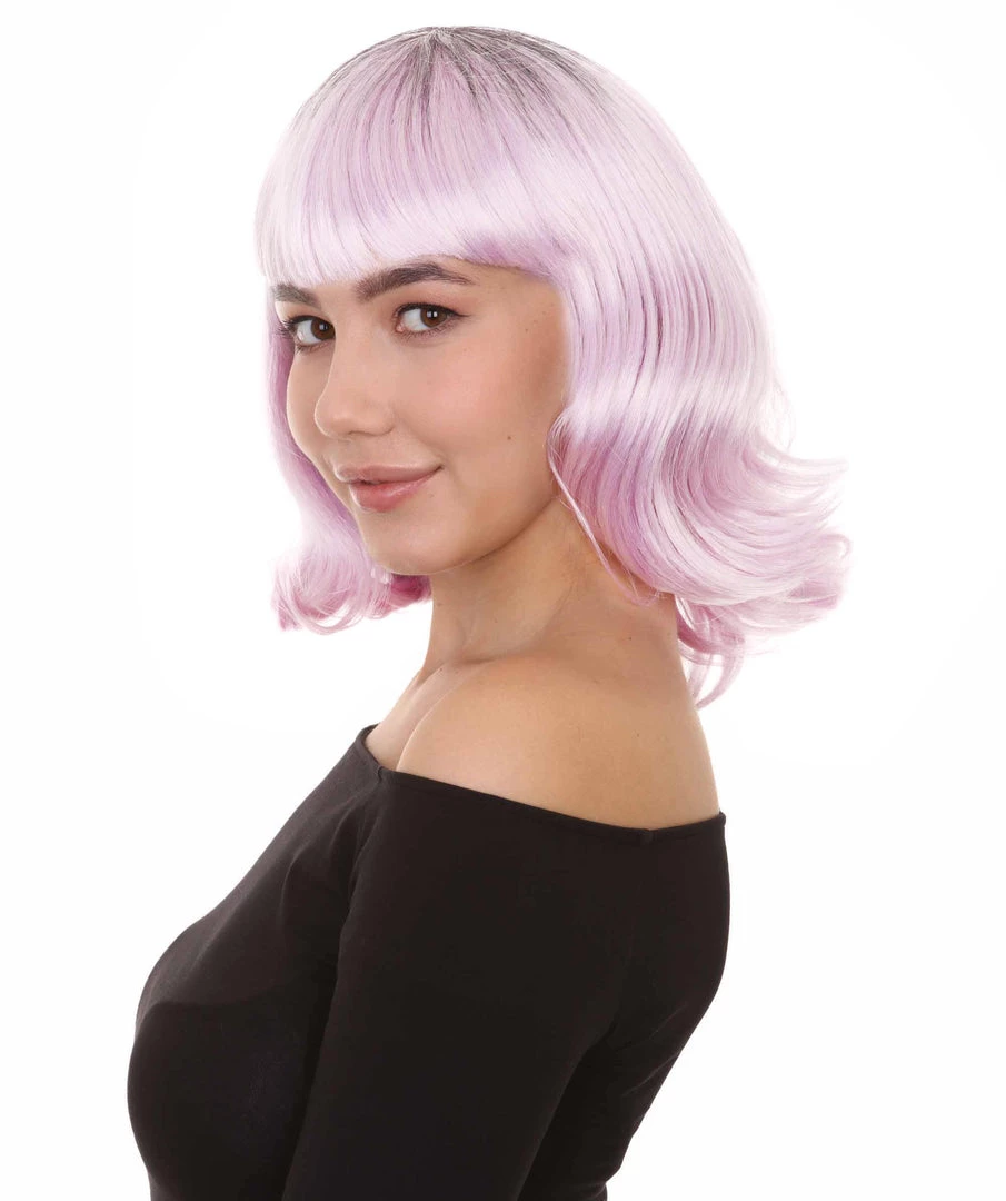 HPO Fashion Curly Womens Wig | Fancy White Medium Wavy Cosplay Halloween Wig | Premium Breathable Capless Cap Women's 2 HPO Fashion Curly Womens Wig | Fancy White Medium Wavy Cosplay Halloween Wig | Premium Breathable Capless Cap Women's