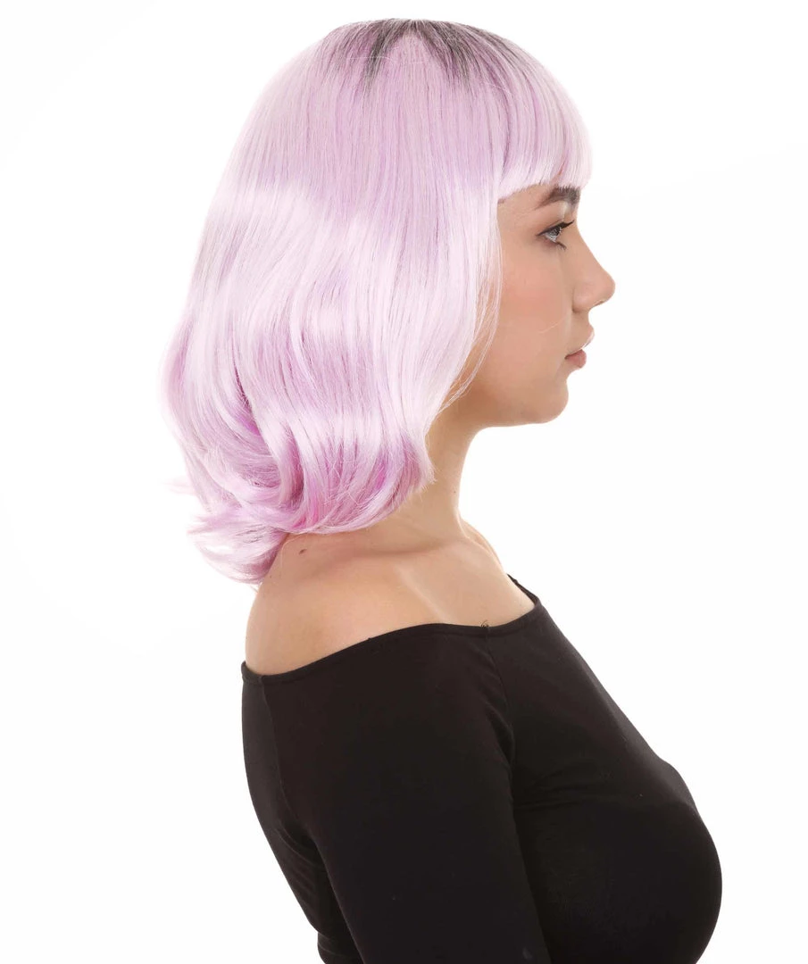 HPO Fashion Curly Womens Wig | Fancy White Medium Wavy Cosplay Halloween Wig | Premium Breathable Capless Cap Women's 5 HPO Fashion Curly Womens Wig | Fancy White Medium Wavy Cosplay Halloween Wig | Premium Breathable Capless Cap Women's