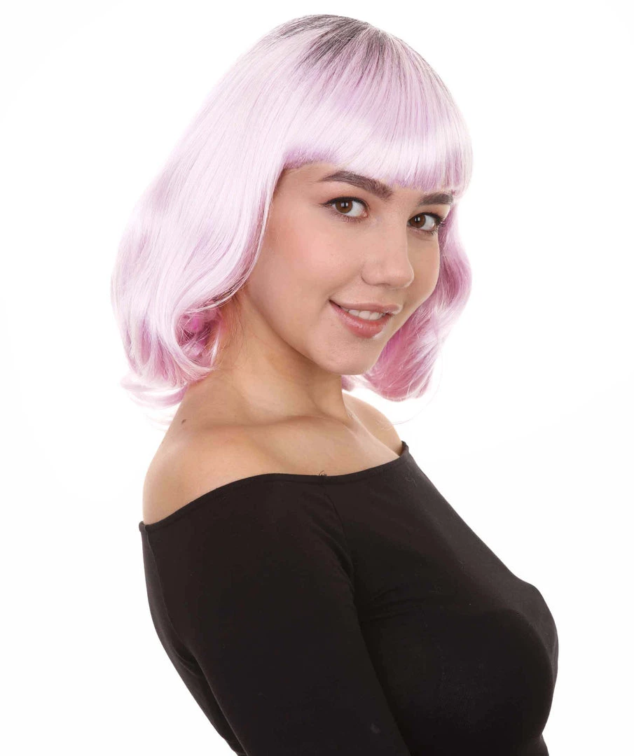 HPO Fashion Curly Womens Wig | Fancy White Medium Wavy Cosplay Halloween Wig | Premium Breathable Capless Cap Women's 6 HPO Fashion Curly Womens Wig | Fancy White Medium Wavy Cosplay Halloween Wig | Premium Breathable Capless Cap Women's