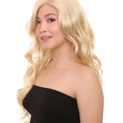 HPO Women's Womens 25.5" Long Curly Wig | Blonde Fashion Wig | Premium Breathable Capless Cap