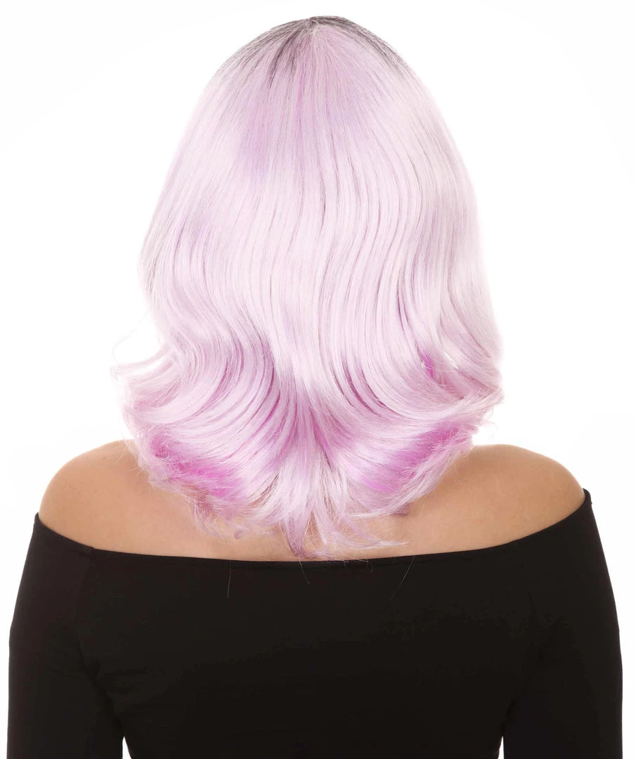 HPO Fashion Curly Womens Wig | Fancy White Medium Wavy Cosplay Halloween Wig | Premium Breathable Capless Cap Women's 4 HPO Fashion Curly Womens Wig | Fancy White Medium Wavy Cosplay Halloween Wig | Premium Breathable Capless Cap Women's