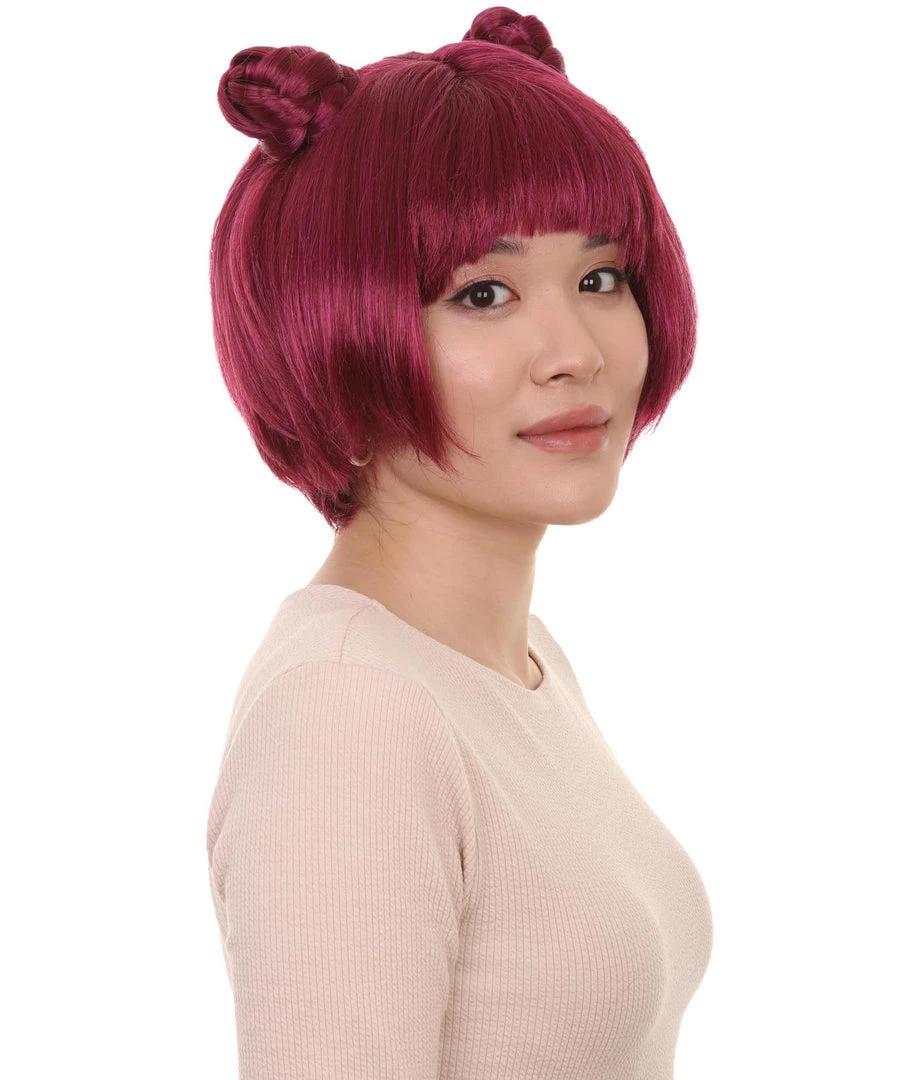 HPO Womens Anime Buns Wig | Purple Buns Cosplay Party Wigs | Premium Breathable Capless Cap 6 HPO Womens Anime Buns Wig | Purple Buns Cosplay Party Wigs | Premium Breathable Capless Cap