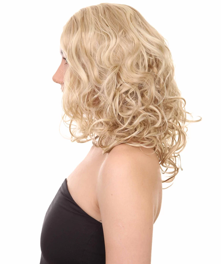 HPO Blonde Curly Womens Wig | Glomour Station Cosplay Halloween Wig | Premium Breathable Capless Cap 3 HPO Blonde Curly Womens Wig | Glomour Station Cosplay Halloween Wig | Premium Breathable Capless Cap