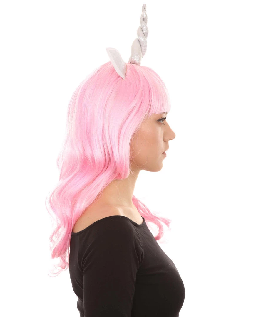 HPO Womens Unicorn Horn And Ears Wig | Pink Unicorn Wigs | Premium Breathable Capless Cap 5 HPO Womens Unicorn Horn And Ears Wig | Pink Unicorn Wigs | Premium Breathable Capless Cap