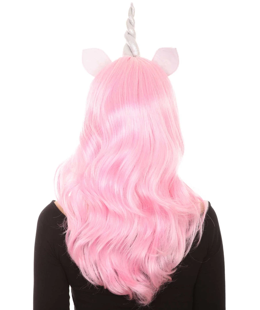 HPO Womens Unicorn Horn And Ears Wig | Pink Unicorn Wigs | Premium Breathable Capless Cap 4 HPO Womens Unicorn Horn And Ears Wig | Pink Unicorn Wigs | Premium Breathable Capless Cap