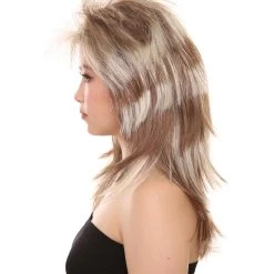 HPO Rockin Diva Tinsel Stripe Women's Wig | Blonde Mullet TV/Movie Wig | Premium Breathable Capless Cap 11 HPO Rockin Diva Tinsel Stripe Women's Wig | Blonde Mullet TV/Movie Wig | Premium Breathable Capless Cap