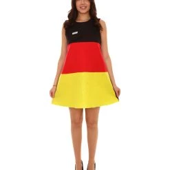 FLAGWIGS Adult Women's Germany Flag Trolls Dress Costume | Patriotic Cosplay Costume