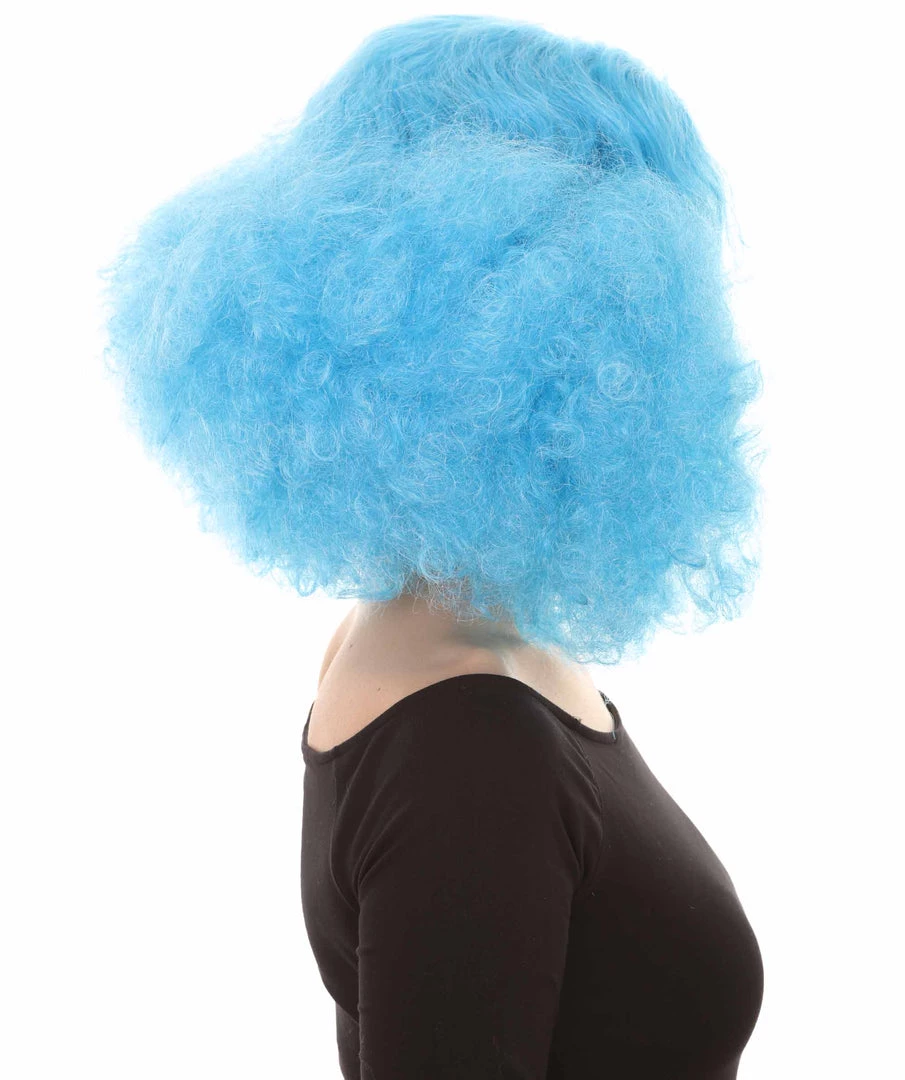 HPO Women's Shoulder Length Poofy With Wild Thoughts Wig - Cotton Candy Blue Hair - Capless Cap Design 5 HPO Women's Shoulder Length Poofy With Wild Thoughts Wig - Cotton Candy Blue Hair - Capless Cap Design