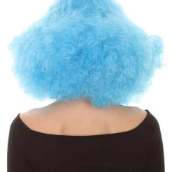 HPO Women's Shoulder Length Poofy With Wild Thoughts Wig - Cotton Candy Blue Hair - Capless Cap Design 11 HPO Women's Shoulder Length Poofy With Wild Thoughts Wig - Cotton Candy Blue Hair - Capless Cap Design