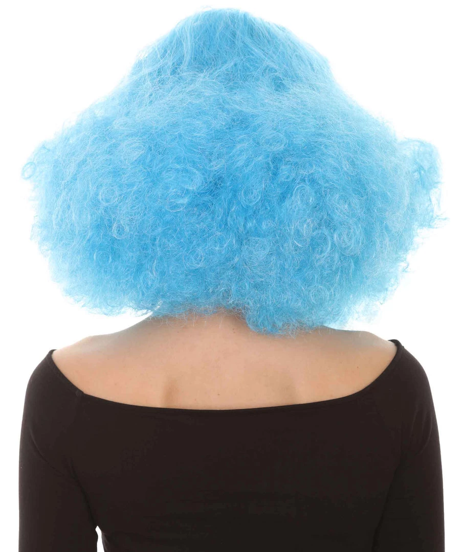 HPO Women's Shoulder Length Poofy With Wild Thoughts Wig - Cotton Candy Blue Hair - Capless Cap Design 4 HPO Women's Shoulder Length Poofy With Wild Thoughts Wig - Cotton Candy Blue Hair - Capless Cap Design