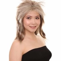HPO Rockin Diva Tinsel Stripe Women's Wig | Blonde Mullet TV/Movie Wig | Premium Breathable Capless Cap 14 HPO Rockin Diva Tinsel Stripe Women's Wig | Blonde Mullet TV/Movie Wig | Premium Breathable Capless Cap