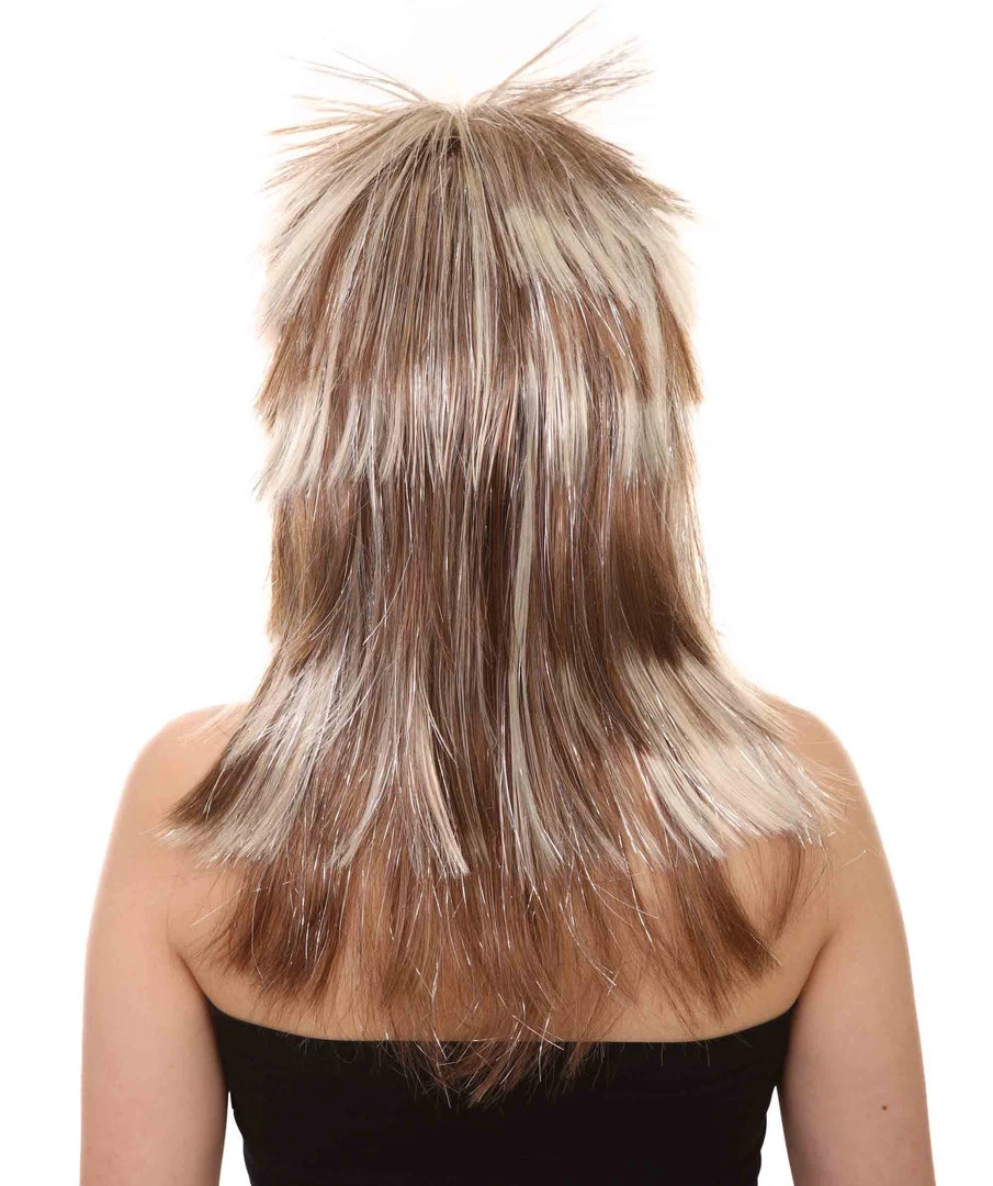 HPO Rockin Diva Tinsel Stripe Women's Wig | Blonde Mullet TV/Movie Wig | Premium Breathable Capless Cap 4 HPO Rockin Diva Tinsel Stripe Women's Wig | Blonde Mullet TV/Movie Wig | Premium Breathable Capless Cap