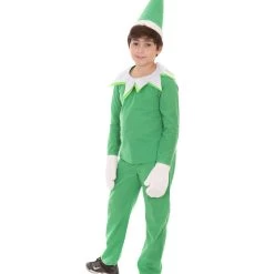 HPO Kids Child's Green Elf On The Shelf Costume | Green Halloween Costume