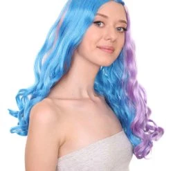 Adult Women's 19 Inch Medium Length Wavy Halloween Anime Rainbow Mermaid Festival Wig, Synthetic Soft Fiber MultiColor Hair, Perfect For Your Next Party Or Cosplay Event | HPO 13 Adult Women's 19 Inch Medium Length Wavy Halloween Anime Rainbow Mermaid Festival Wig, Synthetic Soft Fiber MultiColor Hair, Perfect For Your Next Party Or Cosplay Event | HPO