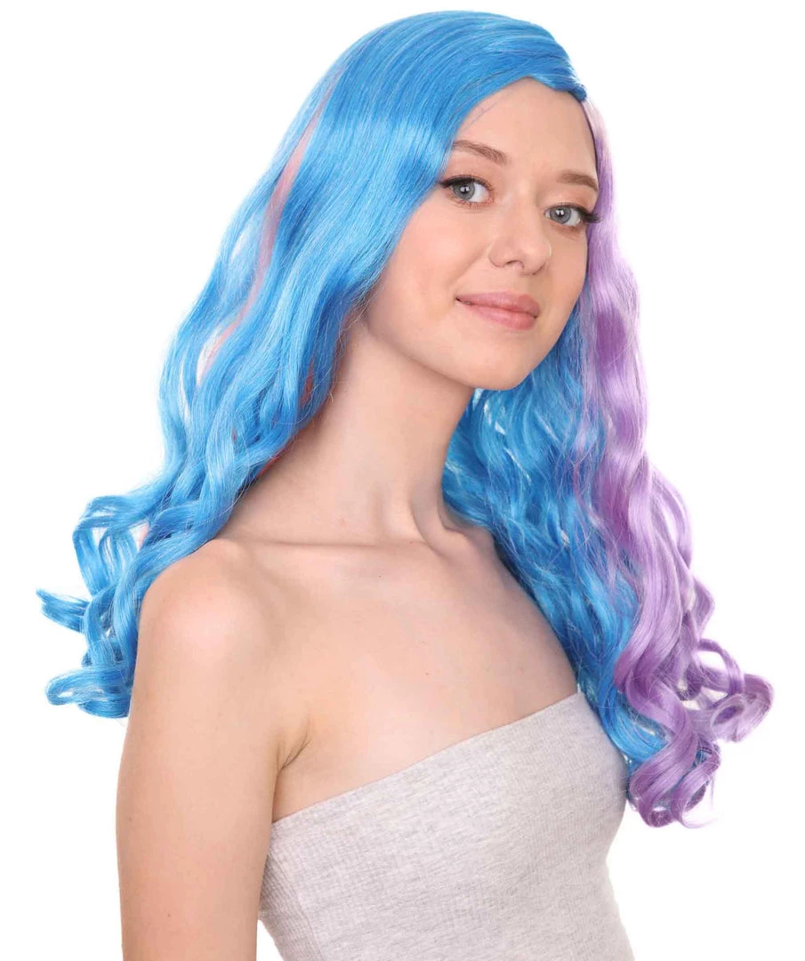 Adult Women's 19 Inch Medium Length Wavy Halloween Anime Rainbow Mermaid Festival Wig, Synthetic Soft Fiber MultiColor Hair, Perfect For Your Next Party Or Cosplay Event | HPO 6 Adult Women's 19 Inch Medium Length Wavy Halloween Anime Rainbow Mermaid Festival Wig, Synthetic Soft Fiber MultiColor Hair, Perfect For Your Next Party Or Cosplay Event | HPO
