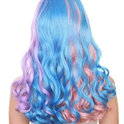 Adult Women's 19 Inch Medium Length Wavy Halloween Anime Rainbow Mermaid Festival Wig, Synthetic Soft Fiber MultiColor Hair, Perfect For Your Next Party Or Cosplay Event | HPO 11 Adult Women's 19 Inch Medium Length Wavy Halloween Anime Rainbow Mermaid Festival Wig, Synthetic Soft Fiber MultiColor Hair, Perfect For Your Next Party Or Cosplay Event | HPO