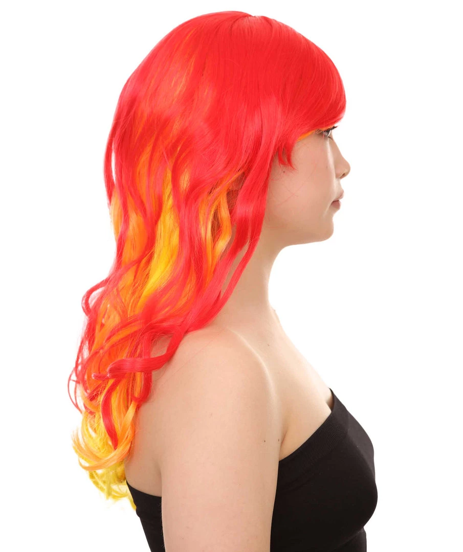 HPO Flame Womens Wig | Fancy Stage Appropriate Fire Orange Event Wig | Premium Breathable Capless Cap Men's 5 HPO Flame Womens Wig | Fancy Stage Appropriate Fire Orange Event Wig | Premium Breathable Capless Cap Men's