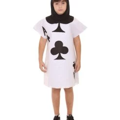 HPO Child's Clubs Poker Card Storybook & Fairytale Costume | White & Black Halloween Costume Kids