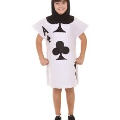 HPO Child's Clubs Poker Card Storybook & Fairytale Costume | White & Black Halloween Costume Kids