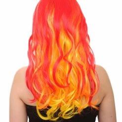 HPO Flame Womens Wig | Fancy Stage Appropriate Fire Orange Event Wig | Premium Breathable Capless Cap Men's 12 HPO Flame Womens Wig | Fancy Stage Appropriate Fire Orange Event Wig | Premium Breathable Capless Cap Men's
