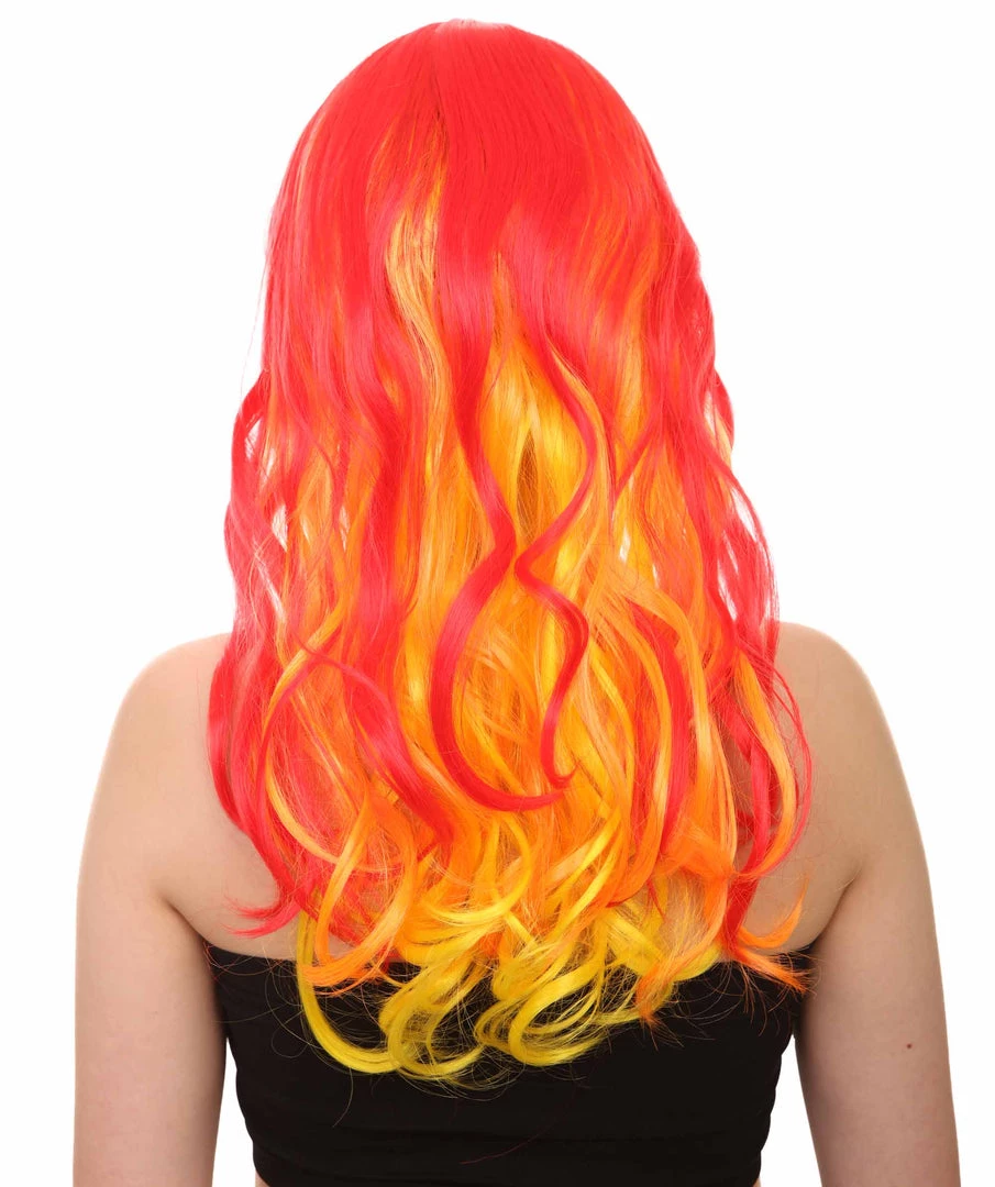 HPO Flame Womens Wig | Fancy Stage Appropriate Fire Orange Event Wig | Premium Breathable Capless Cap Men's 4 HPO Flame Womens Wig | Fancy Stage Appropriate Fire Orange Event Wig | Premium Breathable Capless Cap Men's