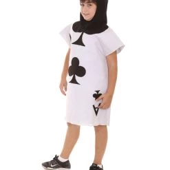 HPO Child's Clubs Poker Card Storybook & Fairytale Costume | White & Black Halloween Costume Kids 8 HPO Child's Clubs Poker Card Storybook & Fairytale Costume | White & Black Halloween Costume Kids