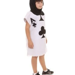 HPO Child's Clubs Poker Card Storybook & Fairytale Costume | White & Black Halloween Costume Kids 10 HPO Child's Clubs Poker Card Storybook & Fairytale Costume | White & Black Halloween Costume Kids