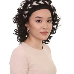 HPO Greek Goddess Womens Wig | Long Black Curly Wig | Premium Breathable Capless Cap