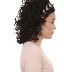HPO Greek Goddess Womens Wig | Long Black Curly Wig | Premium Breathable Capless Cap