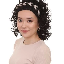 HPO Greek Goddess Womens Wig | Long Black Curly Wig | Premium Breathable Capless Cap