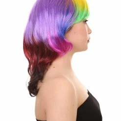 HPO Sweet Candy Womens Wig | Multicolor Sexy Cosplay Party Halloween Wig | Premium Breathable Capless Cap Women's
