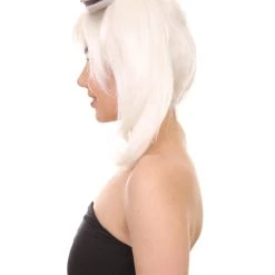 HPO Women's Womens White Style Wig | Party Ready Fancy Cosplay Halloween Wig | Premium Breathable Capless Cap 11 HPO Women's Womens White Style Wig | Party Ready Fancy Cosplay Halloween Wig | Premium Breathable Capless Cap