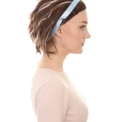 HPO Women's The Croods 2 Style Wig With Hairband | Black & Blonde Mix Wigs | Premium Breathable Capless Cap