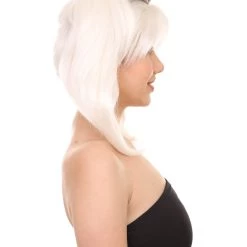 HPO Women's Womens White Style Wig | Party Ready Fancy Cosplay Halloween Wig | Premium Breathable Capless Cap 13 HPO Women's Womens White Style Wig | Party Ready Fancy Cosplay Halloween Wig | Premium Breathable Capless Cap