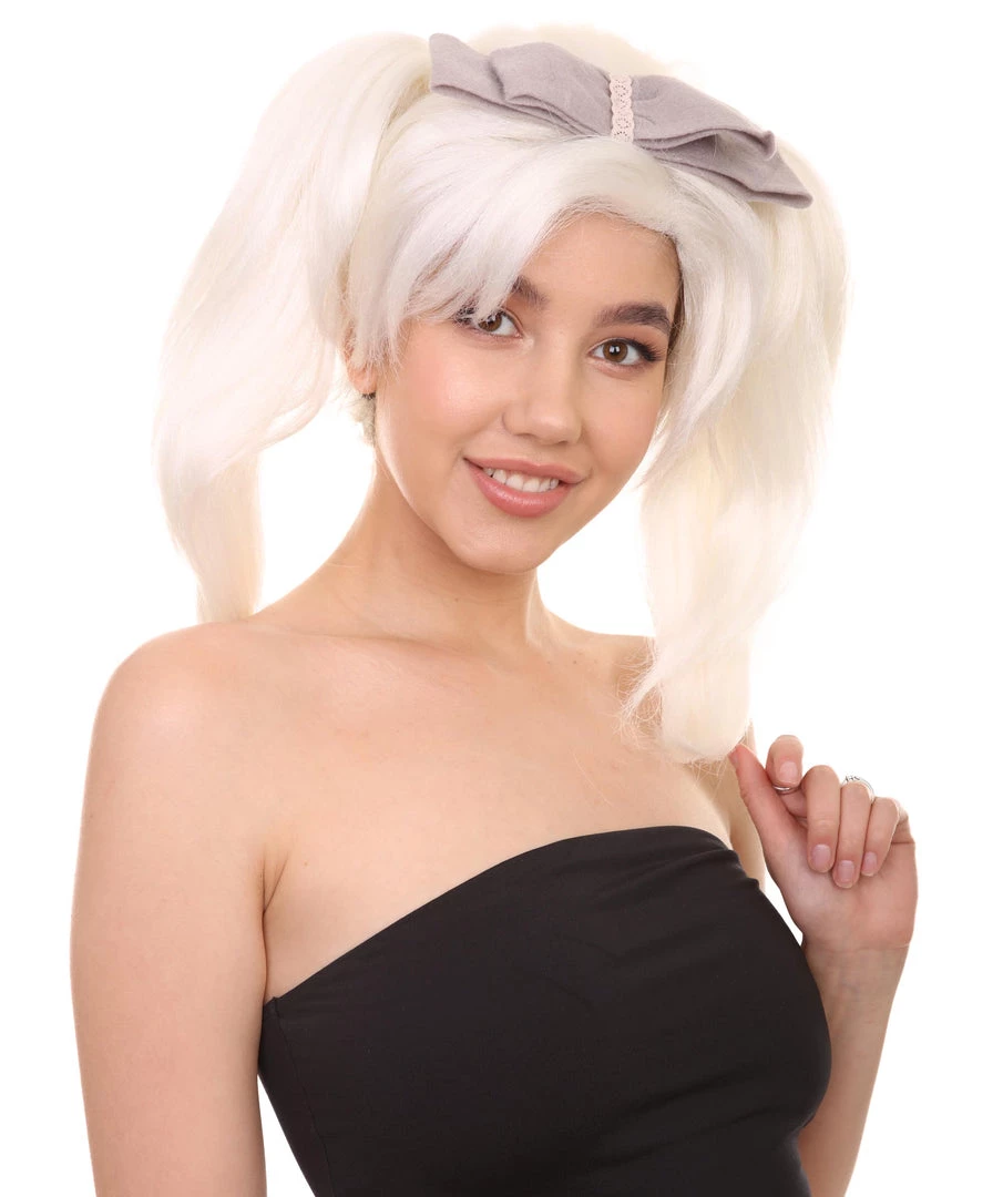 HPO Women's Womens White Style Wig | Party Ready Fancy Cosplay Halloween Wig | Premium Breathable Capless Cap 6 HPO Women's Womens White Style Wig | Party Ready Fancy Cosplay Halloween Wig | Premium Breathable Capless Cap