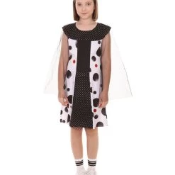 HPO Kids Child's Creepy Clown Girls Costume | Multi Color Cosplay Costume