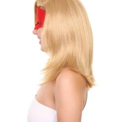 Adult Women's 16" Inch Medium Length Halloween Animated Captain Super Hero Costume Wig, Synthetic Soft Fiber Hair, Perfect For Your Next Conventiton And Group Anime Party! | HPO 10 Adult Women's 16