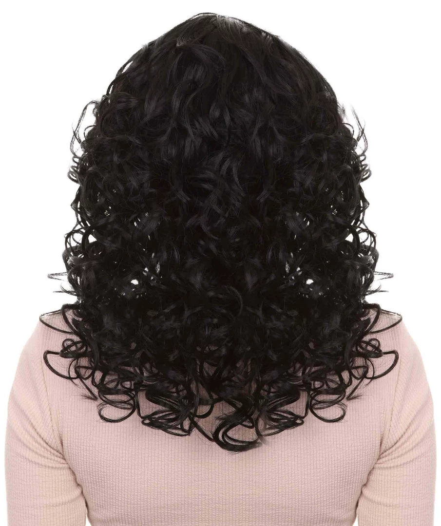 HPO Men's Adult's Womens Glamour Long Black Wig | Curly Glamour Cosplay Halloween Wig | Premium Breathable Capless Cap 4 HPO Men's Adult's Womens Glamour Long Black Wig | Curly Glamour Cosplay Halloween Wig | Premium Breathable Capless Cap